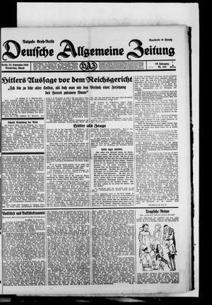 Deutsche allgemeine Zeitung vom 25.09.1930