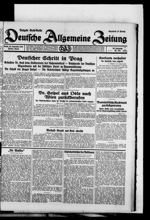 Deutsche allgemeine Zeitung vom 26.09.1930