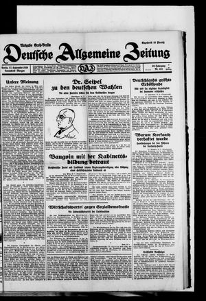 Deutsche allgemeine Zeitung vom 27.09.1930