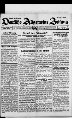 Deutsche allgemeine Zeitung vom 30.09.1930