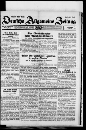 Deutsche allgemeine Zeitung on Sep 30, 1930