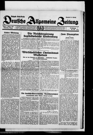 Deutsche allgemeine Zeitung on Oct 2, 1930
