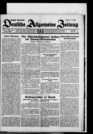 Deutsche allgemeine Zeitung on Oct 3, 1930