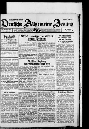 Deutsche allgemeine Zeitung vom 09.10.1930