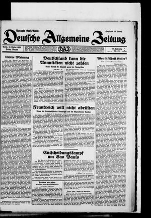 Deutsche allgemeine Zeitung vom 10.10.1930