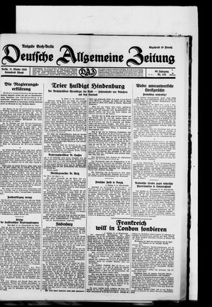 Deutsche allgemeine Zeitung vom 11.10.1930