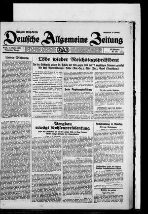 Deutsche allgemeine Zeitung on Oct 16, 1930