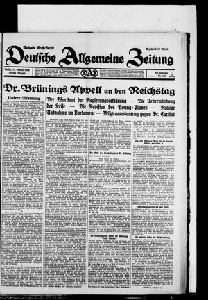 Deutsche allgemeine Zeitung vom 17.10.1930