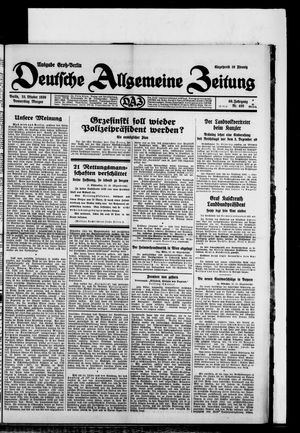 Deutsche allgemeine Zeitung on Oct 23, 1930