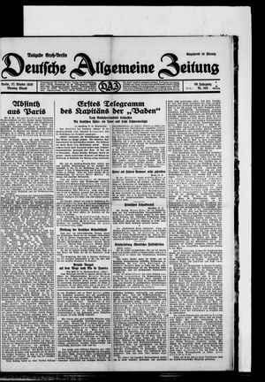 Deutsche allgemeine Zeitung on Oct 27, 1930
