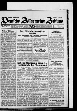 Deutsche allgemeine Zeitung vom 29.10.1930