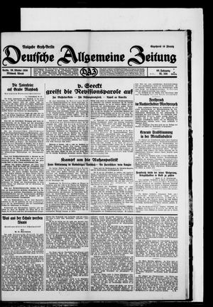 Deutsche allgemeine Zeitung vom 29.10.1930
