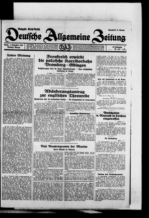 Deutsche allgemeine Zeitung vom 04.11.1930
