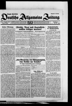 Deutsche allgemeine Zeitung vom 07.11.1930