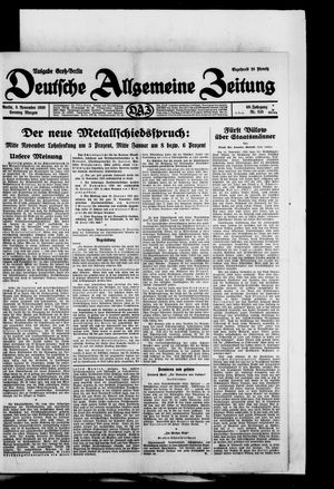 Deutsche allgemeine Zeitung vom 09.11.1930