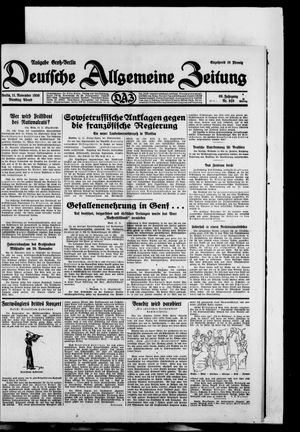 Deutsche allgemeine Zeitung on Nov 11, 1930