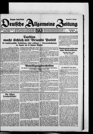 Deutsche allgemeine Zeitung vom 14.11.1930
