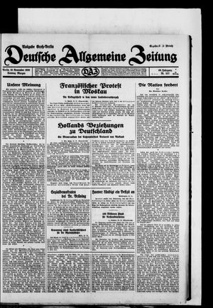 Deutsche allgemeine Zeitung on Nov 16, 1930