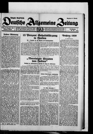 Deutsche allgemeine Zeitung on Nov 19, 1930