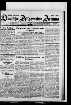 Deutsche allgemeine Zeitung vom 21.11.1930