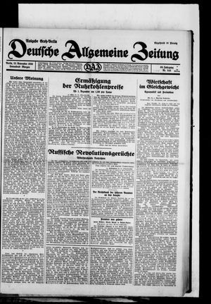 Deutsche allgemeine Zeitung vom 22.11.1930
