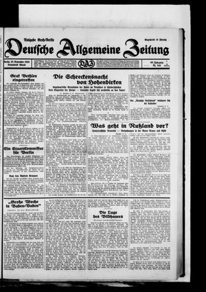 Deutsche allgemeine Zeitung vom 22.11.1930