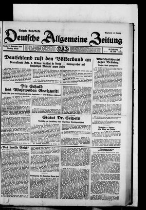 Deutsche allgemeine Zeitung vom 25.11.1930