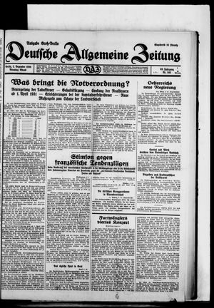 Deutsche allgemeine Zeitung on Dec 2, 1930