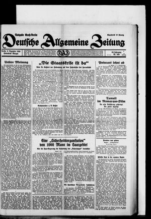 Deutsche allgemeine Zeitung on Dec 6, 1930