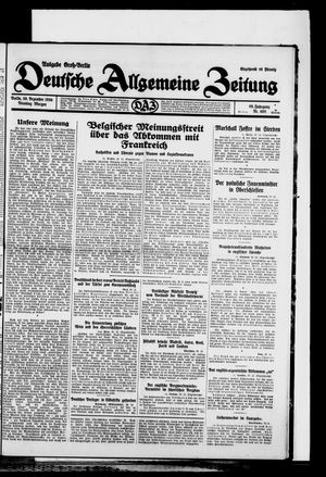 Deutsche allgemeine Zeitung on Dec 30, 1930