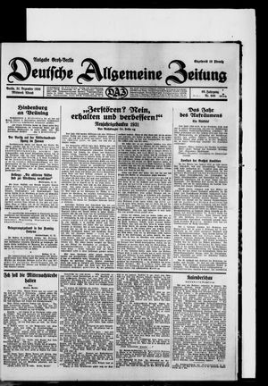 Deutsche allgemeine Zeitung vom 31.12.1930