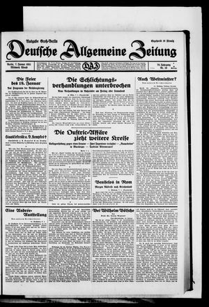 Deutsche allgemeine Zeitung vom 07.01.1931