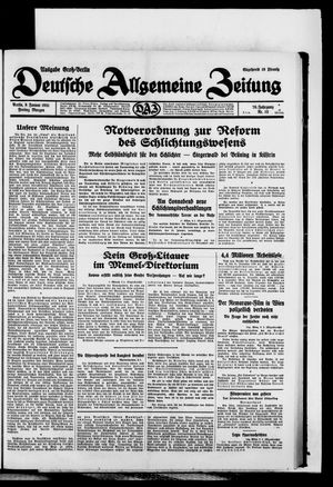 Deutsche allgemeine Zeitung on Jan 9, 1931