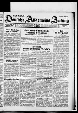 Deutsche allgemeine Zeitung vom 15.01.1931