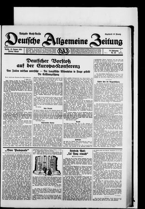 Deutsche allgemeine Zeitung vom 16.01.1931