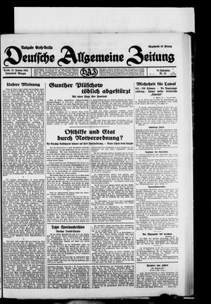 Deutsche allgemeine Zeitung vom 31.01.1931