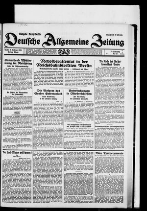 Deutsche allgemeine Zeitung vom 06.02.1931