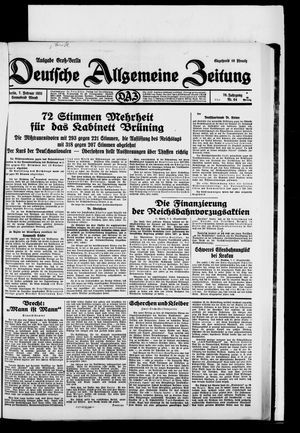 Deutsche allgemeine Zeitung vom 07.02.1931