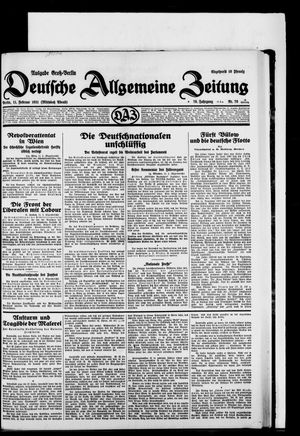 Deutsche allgemeine Zeitung vom 11.02.1931