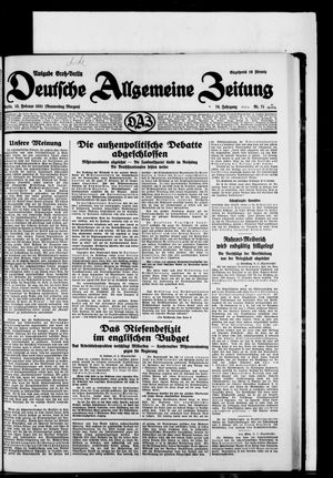 Deutsche allgemeine Zeitung vom 12.02.1931
