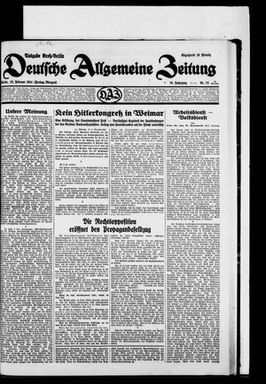 Deutsche allgemeine Zeitung on Feb 13, 1931