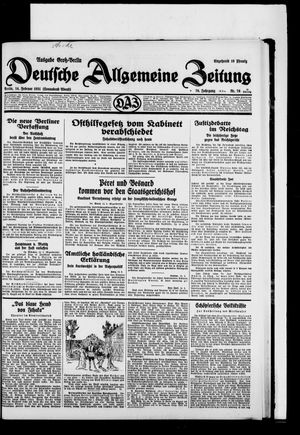 Deutsche allgemeine Zeitung vom 14.02.1931