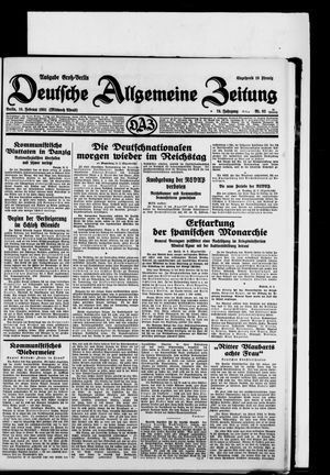 Deutsche allgemeine Zeitung on Feb 18, 1931