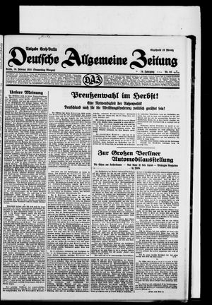 Deutsche allgemeine Zeitung vom 19.02.1931