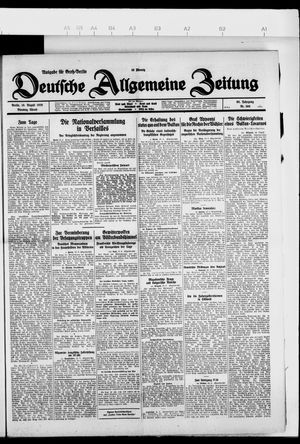 Deutsche allgemeine Zeitung vom 10.08.1926