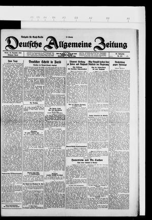 Deutsche allgemeine Zeitung vom 22.12.1926