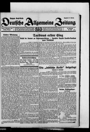 Deutsche allgemeine Zeitung vom 08.11.1929