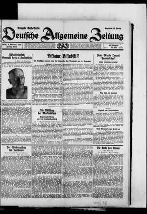 Deutsche allgemeine Zeitung vom 08.11.1929