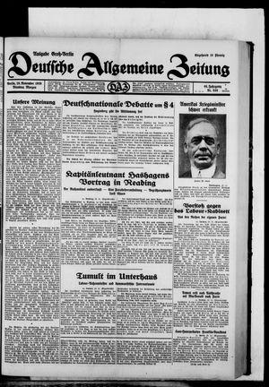 Deutsche allgemeine Zeitung on Nov 19, 1929