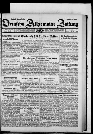 Deutsche allgemeine Zeitung on Nov 19, 1929